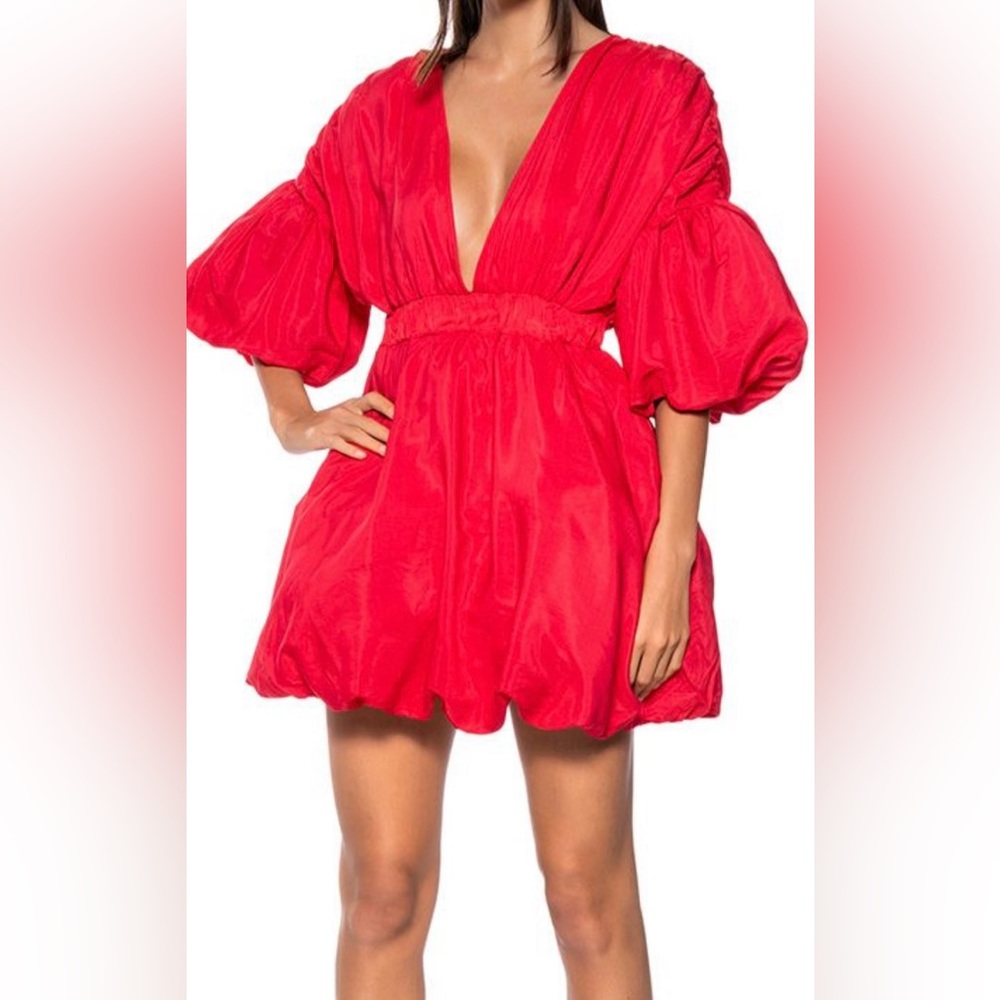 JUNE PILLOW MINI DRESS IN RED